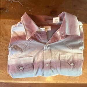 Stetson Striped Button-Down Shirt in Lavender and Light Blue